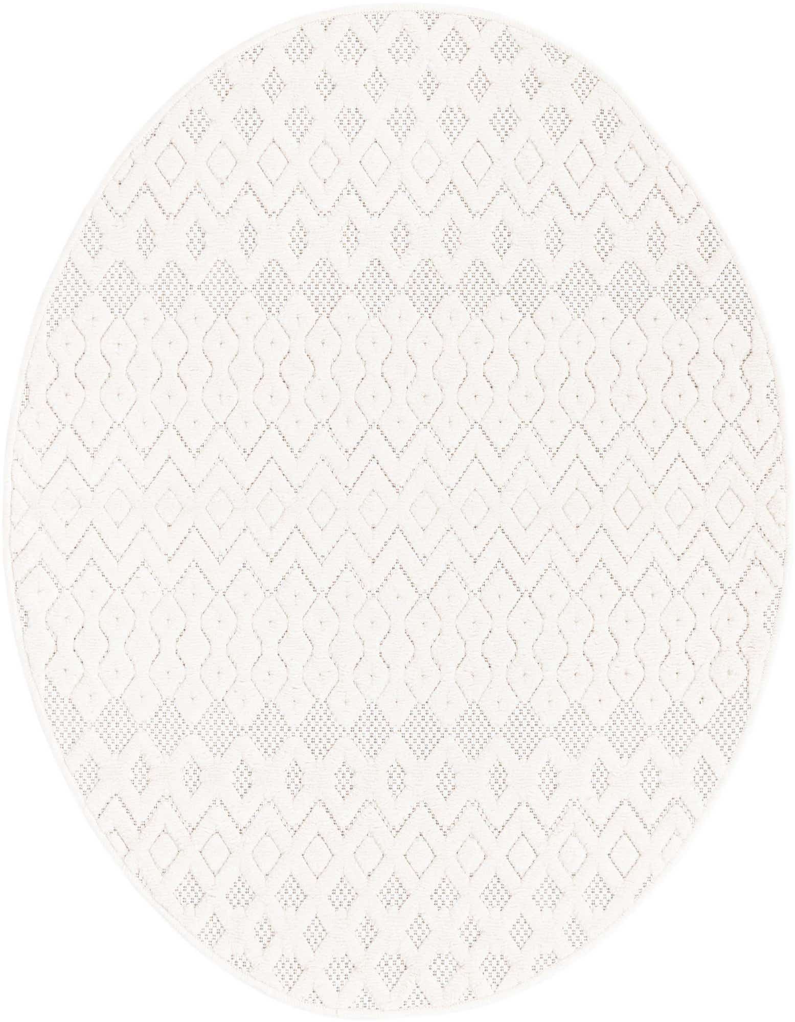 4' x 4' Easy-Clean Trellis Textured Indoor / Outdoor Round Rug