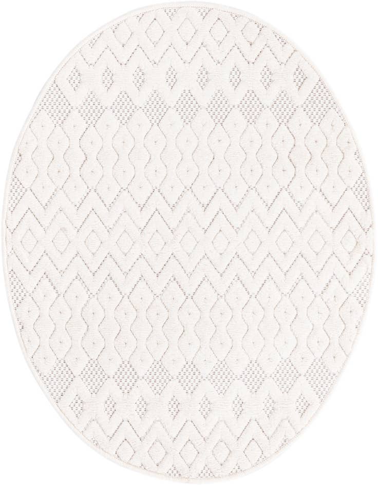 Detail image of 3' x 3' Easy-Clean Trellis Textured Indoor / Outdoor Round Rug