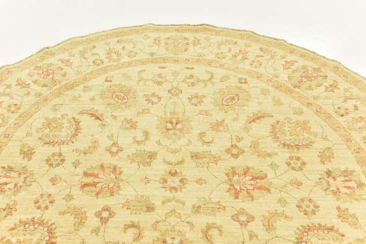 6' 7 x 6' 8 Hand Knotted Peshawar Ziegler Round Rug