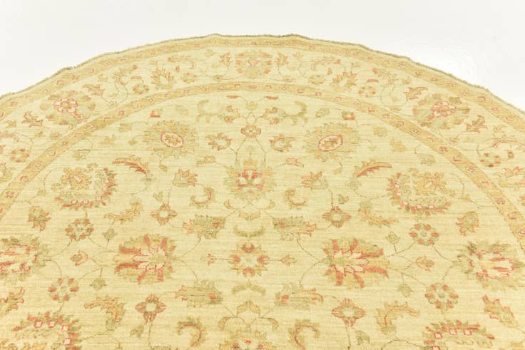 Detail image of 6' 7 x 6' 8 Hand Knotted Peshawar Ziegler Round Rug