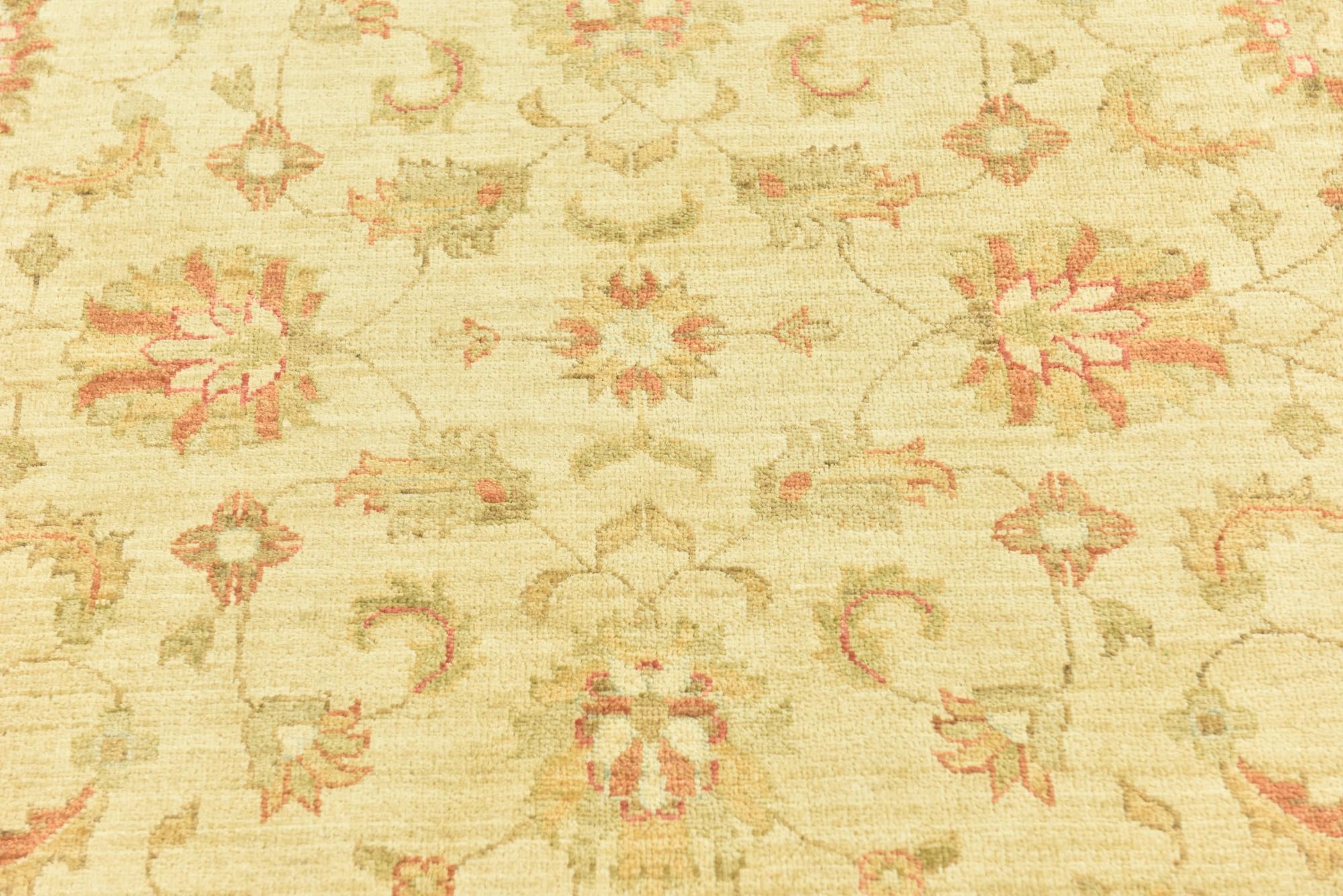 6' 7 x 6' 8 Hand Knotted Peshawar Ziegler Round Rug