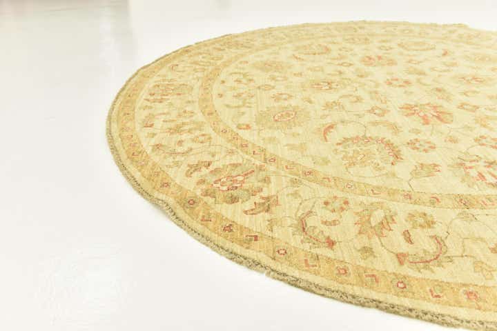 6' 7 x 6' 8 Hand Knotted Peshawar Ziegler Round Rug