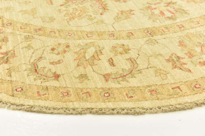 6' 7 x 6' 8 Hand Knotted Peshawar Ziegler Round Rug