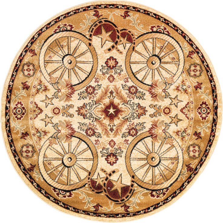 Detailfoto van 160cm x 160cm Pioneer Rond Vloerkleed