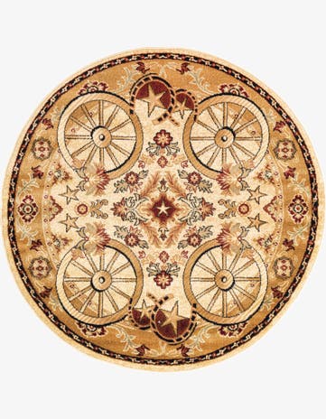 Ivory Pioneer Round Rug