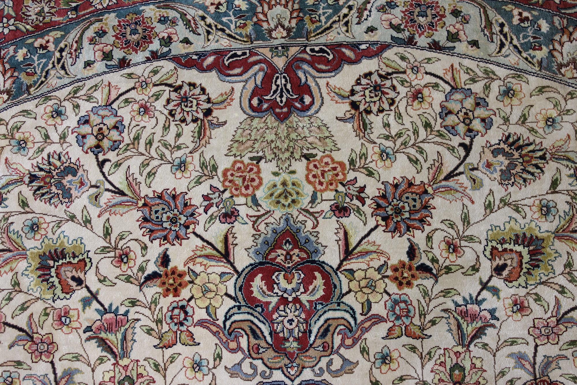 8' 2 x 8' 2 Hand Knotted Qom Persian Round Rug