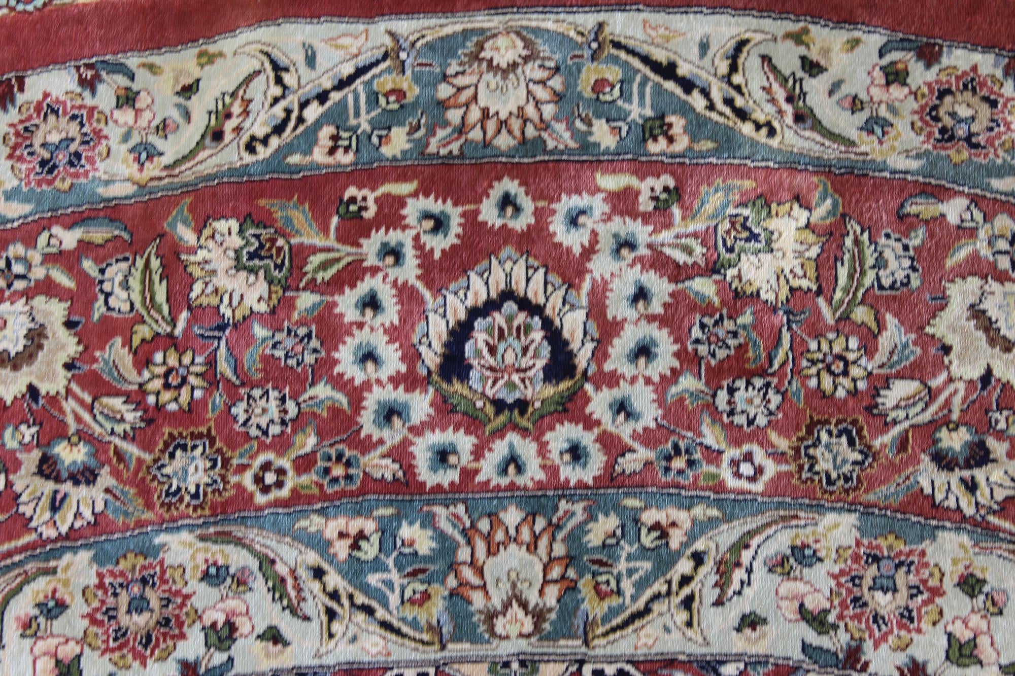 8' 2 x 8' 2 Hand Knotted Qom Persian Round Rug