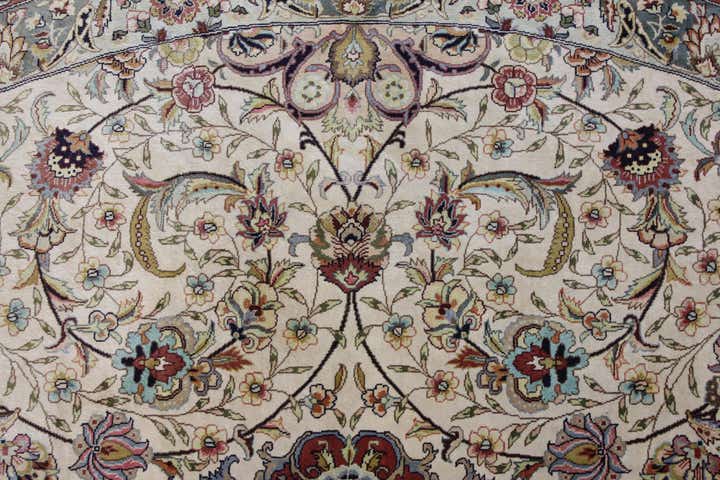 8' 2 x 8' 2 Hand Knotted Qom Persian Round Rug