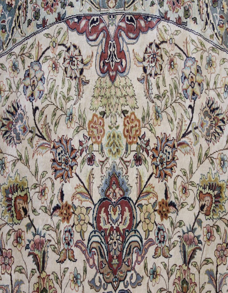 Detail image of 8' 2 x 8' 2 Hand Knotted Qom Persian Round Rug