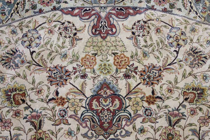 8' 2 x 8' 2 Hand Knotted Qom Persian Round Rug