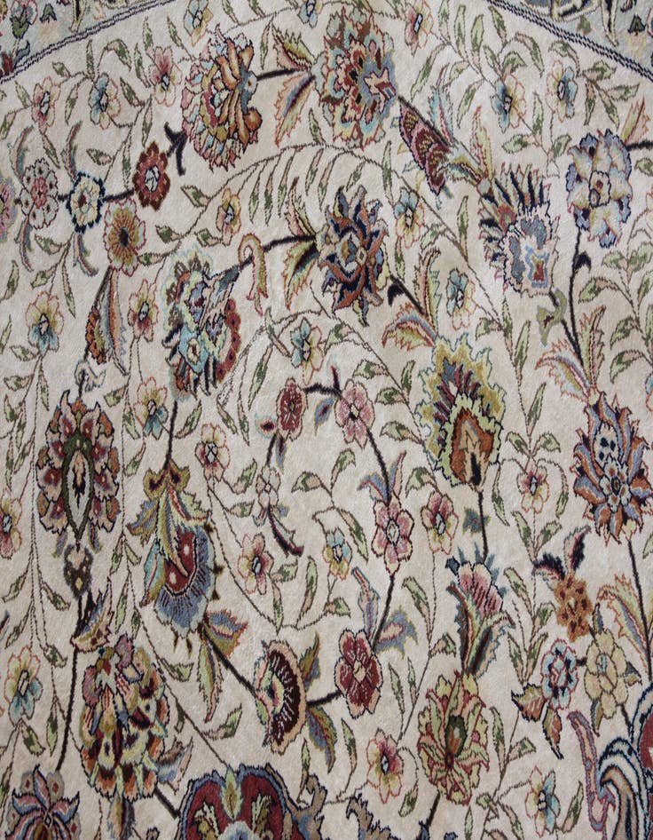 Detail image of 8' 2 x 8' 2 Hand Knotted Qom Persian Round Rug