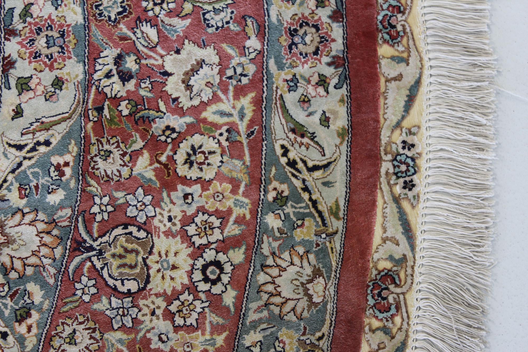 8' 2 x 8' 2 Hand Knotted Qom Persian Round Rug
