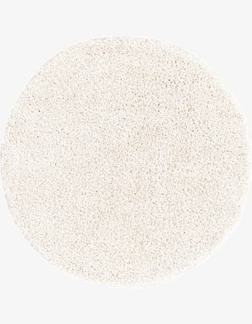 Ivory Solid Frieze Round Rug