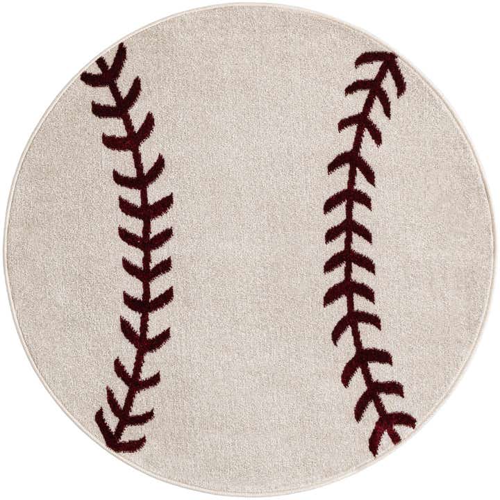 3' 3 x 3' 3 Sports Washable Round Rug