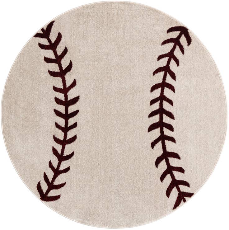 Detail image of 5' 3 x 5' 3 Sports Washable Round Rug