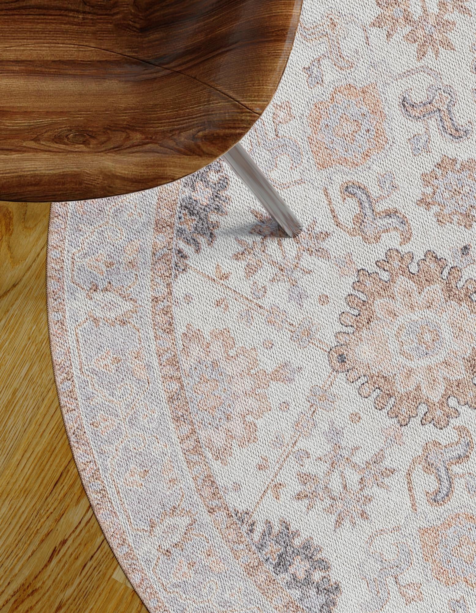 2' x 2' Washable Timeless Round Rug