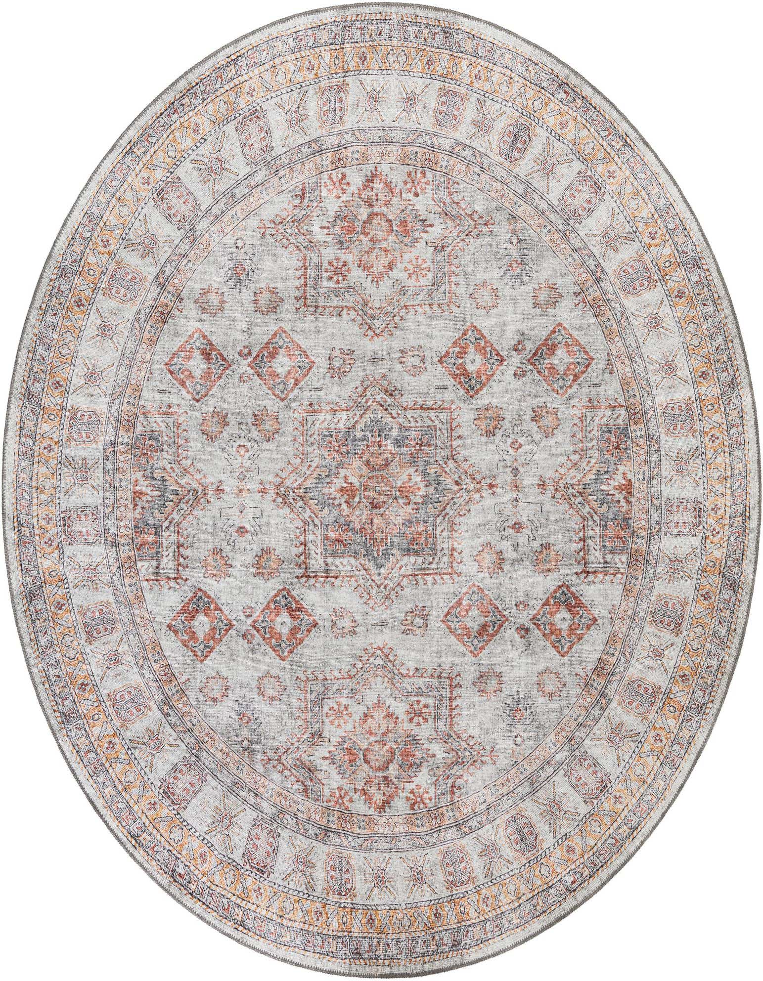 7' 10 x 7' 10 Washable Timeless Round Rug