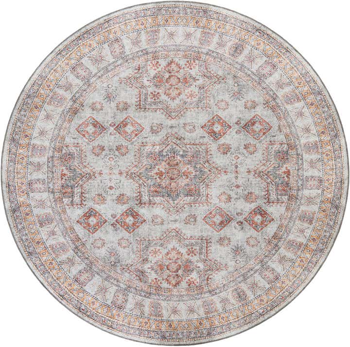 7' 10 x 7' 10 Washable Timeless Round Rug