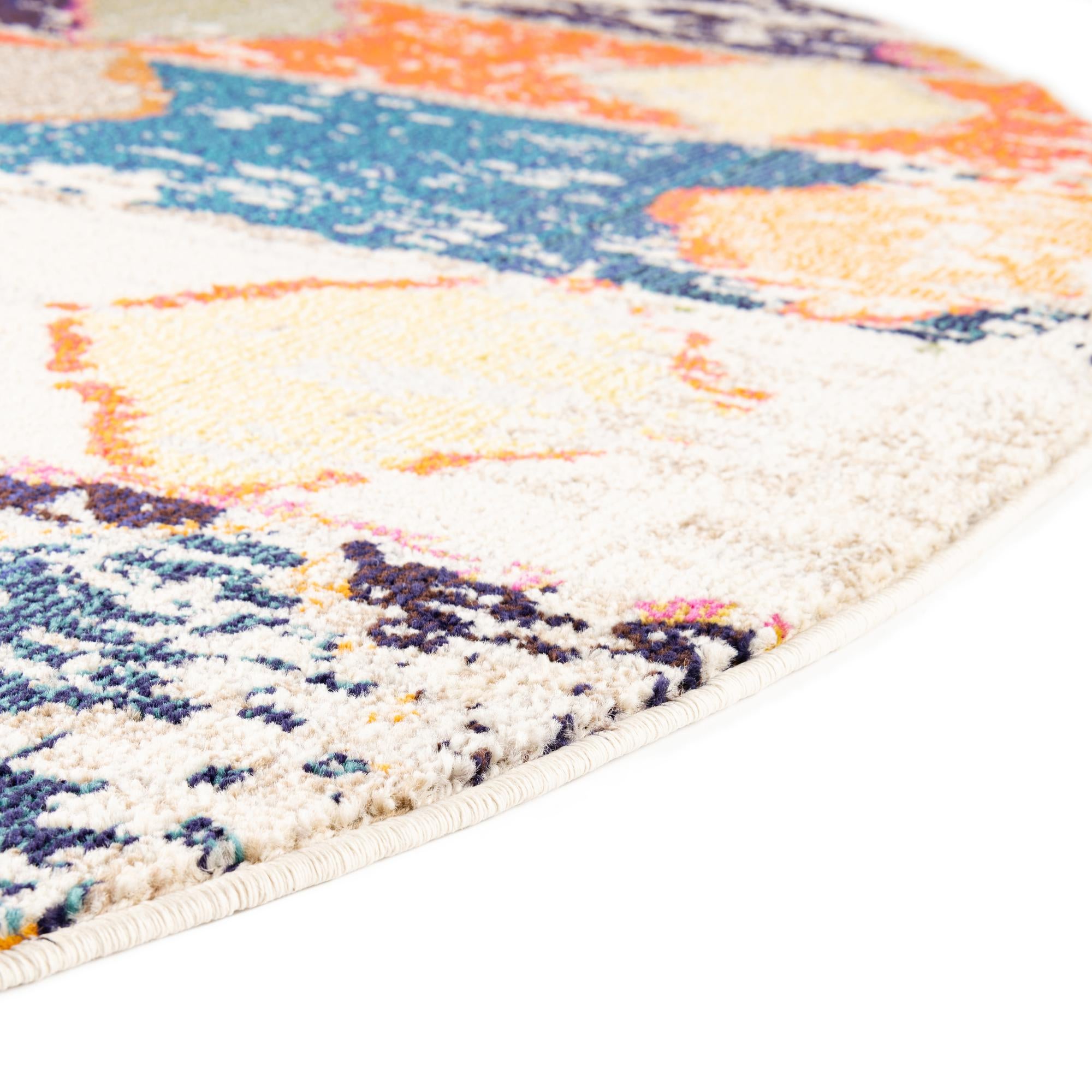 3' 3 x 3' 3 Washable Vivid Round Rug