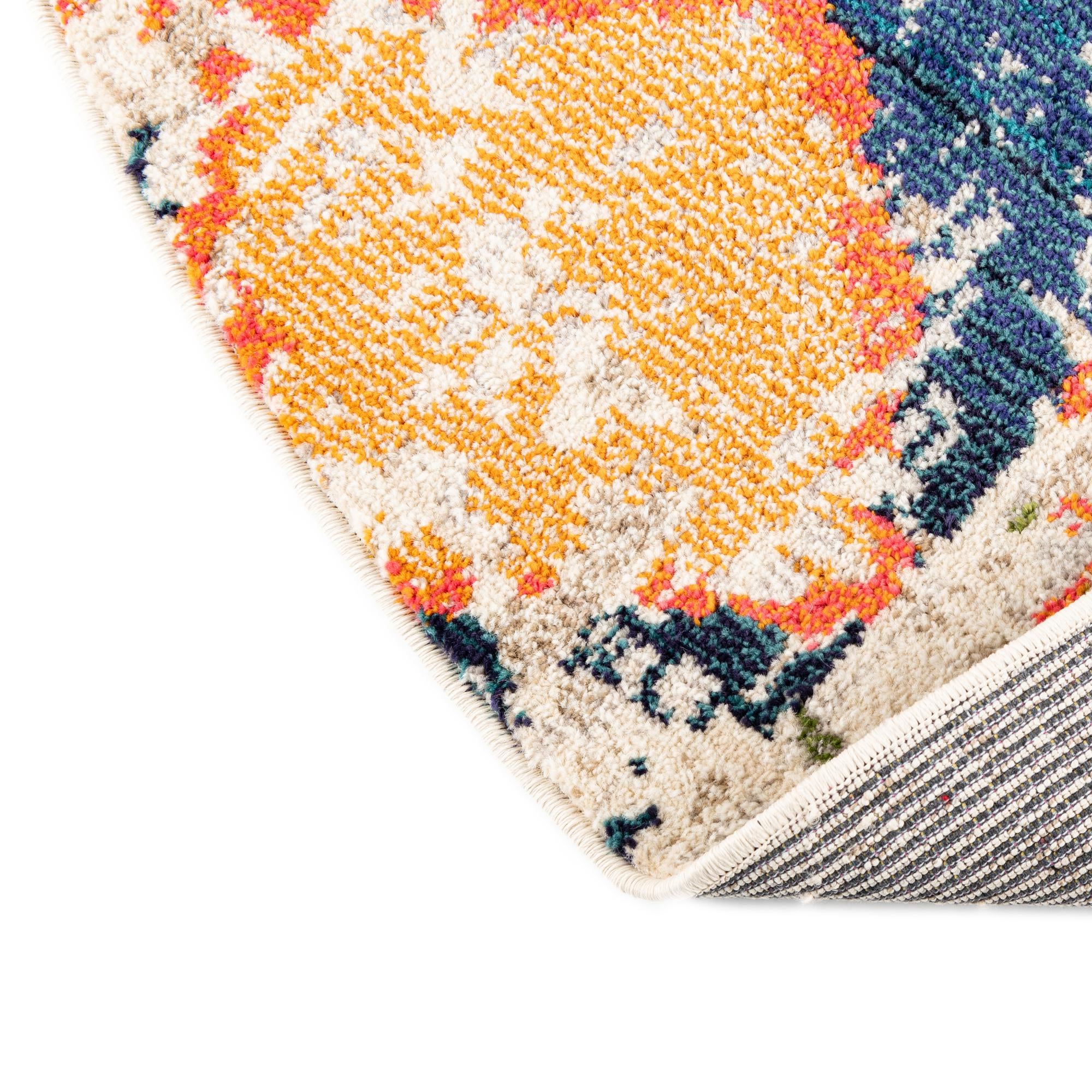 3' 3 x 3' 3 Washable Vivid Round Rug