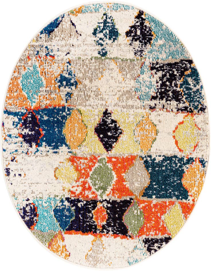 Detail image of 3' 3 x 3' 3 Washable Vivid Round Rug