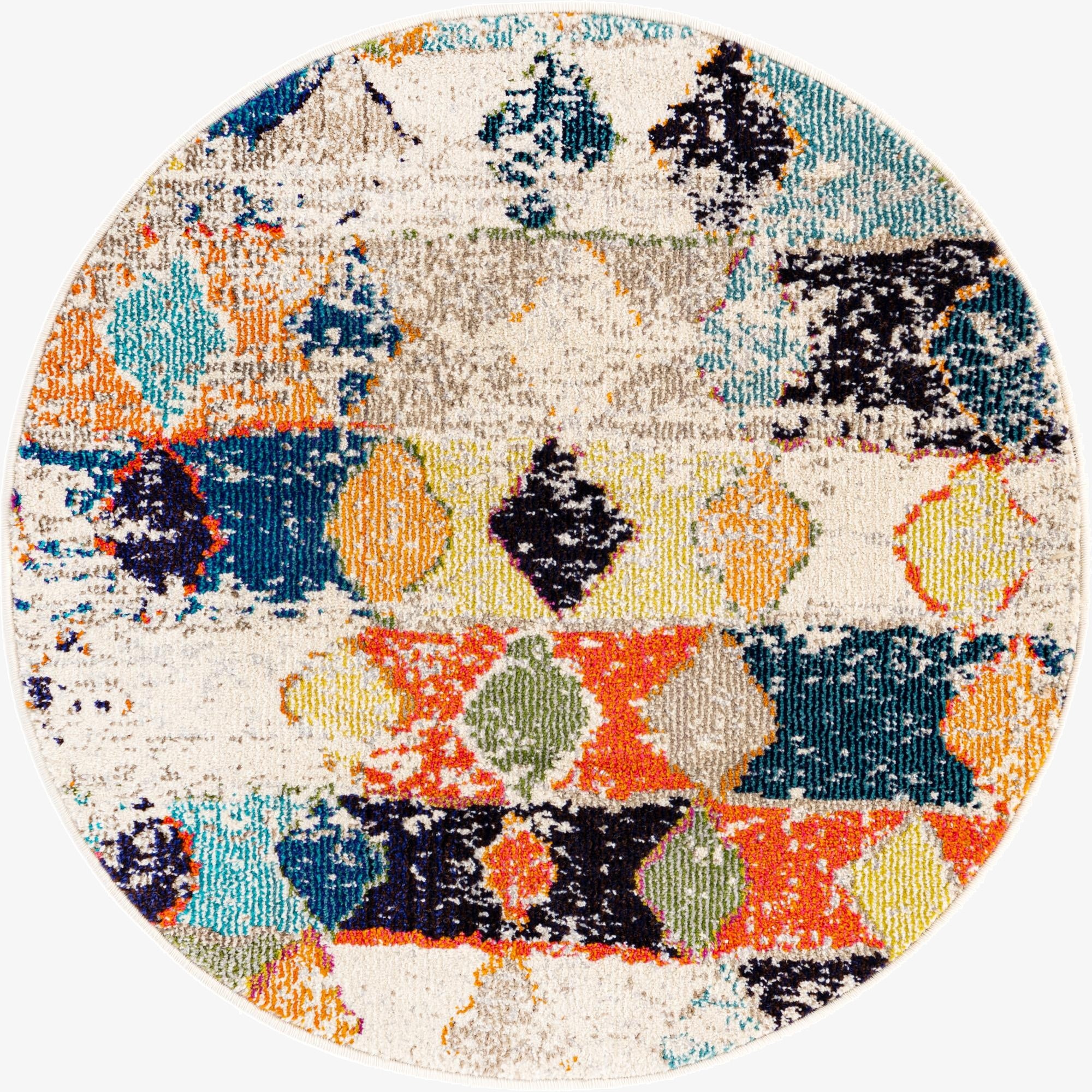 3' 3 x 3' 3  Washable Vivid Round Rug