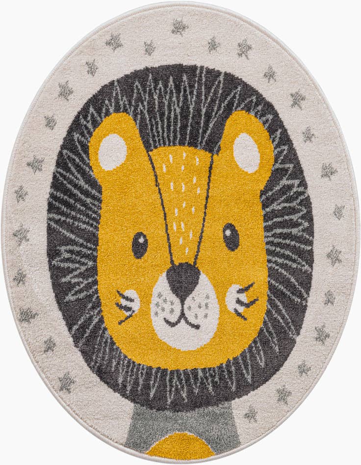 Detail image of 3' 3 x 3' 3 Lion Whimsy Kids Round Rug