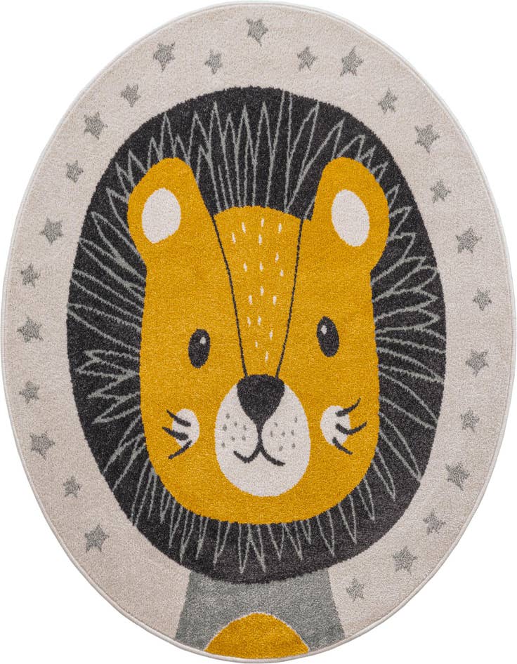 Detail image of 5' 3 x 5' 3 Lion Whimsy Kids Round Rug