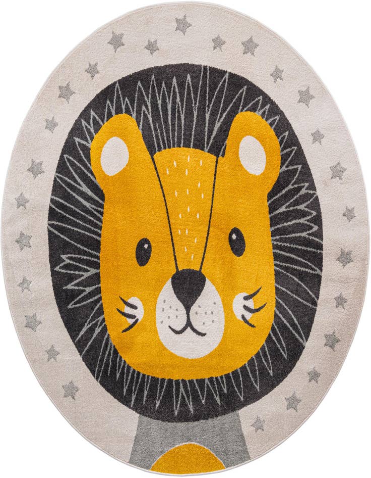 Detail image of 7' 10 x 7' 10 Lion Whimsy Kids Round Rug
