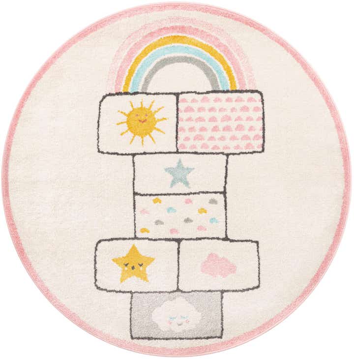 160cm x 160cm Hopscotch Whimsy Kids Rond Vloerkleed