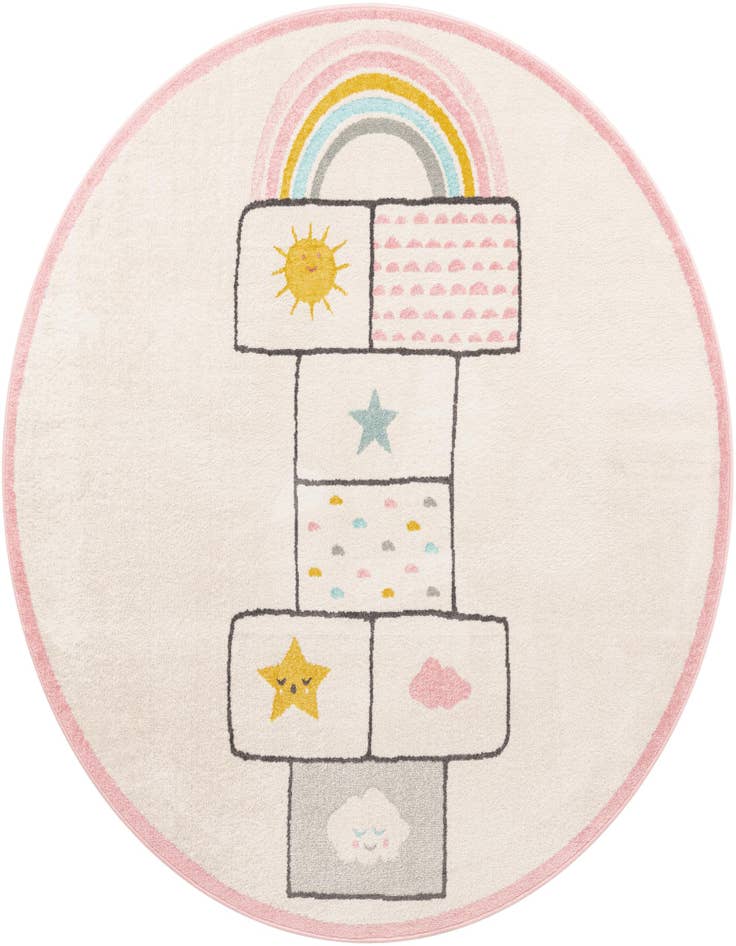 Detail image of 7' 10 x 7' 10 Hopscotch Whimsy Kids Round Rug