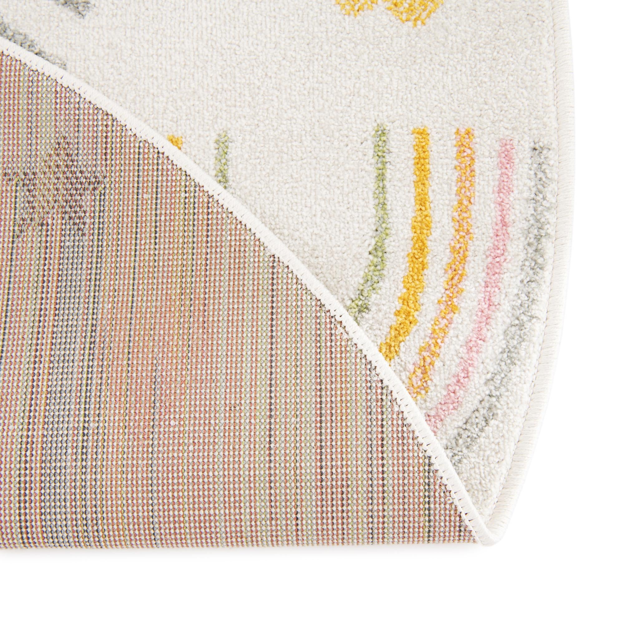7' 10 x 7' 10 Clouds and Rainbows Whimsy Kids Round Rug
