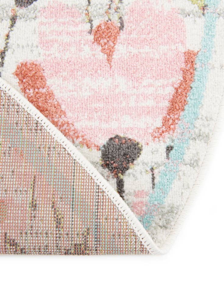 Detail image of 5' 3 x 5' 3 Flowers Whimsy Kids Round Rug