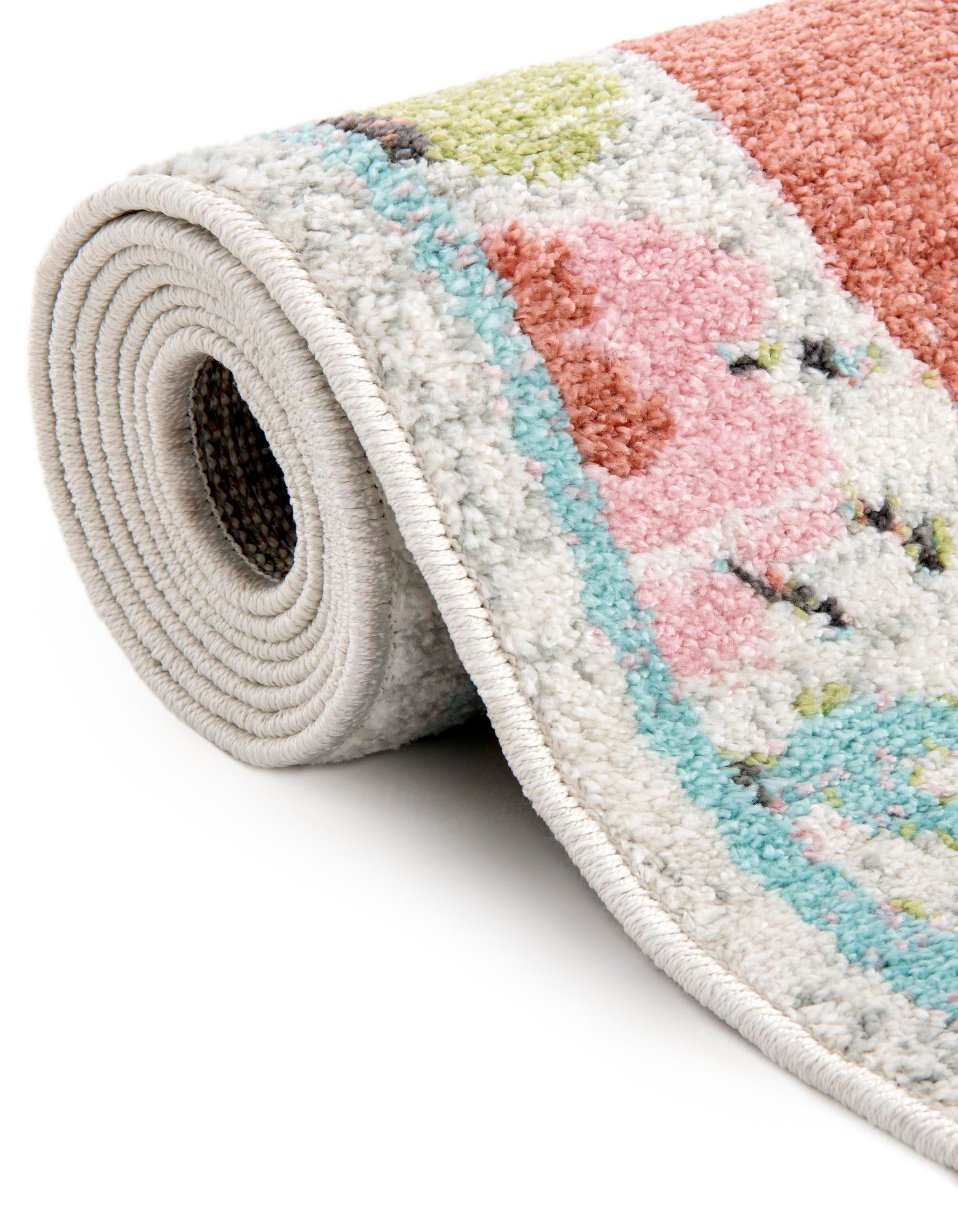 3' 3 x 3' 3 Flowers Whimsy Kids Round Rug