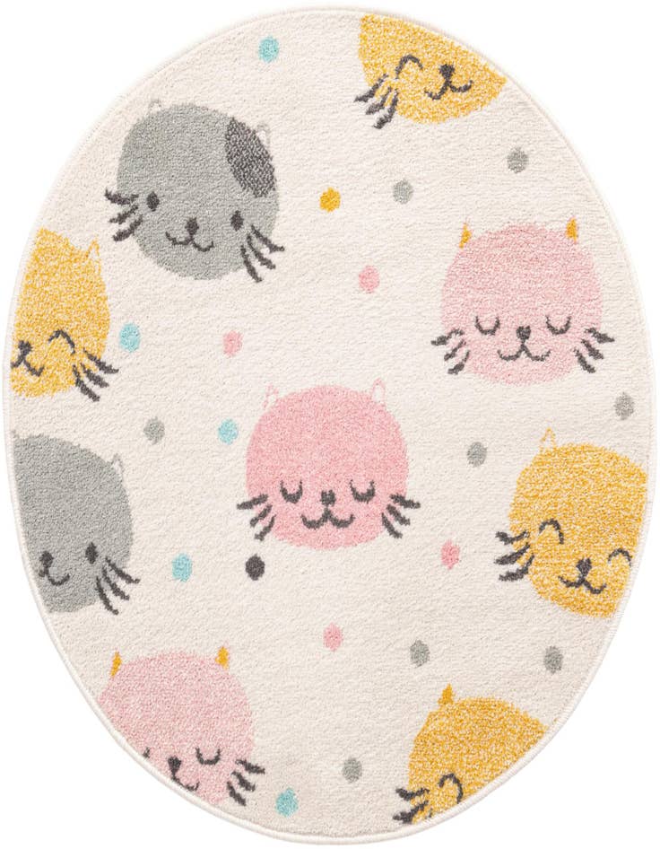 Detail image of 3' 3 x 3' 3 Cats Whimsy Kids Round Rug