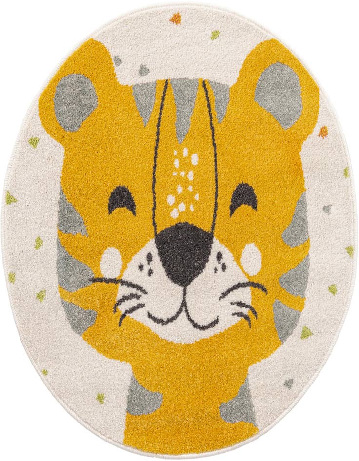 Detail image of 3' 3 x 3' 3 Tiger Whimsy Kids Round Rug