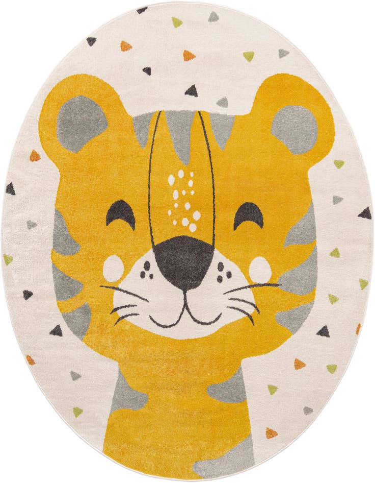 Detail image of 7' 10 x 7' 10 Tiger Whimsy Kids Round Rug