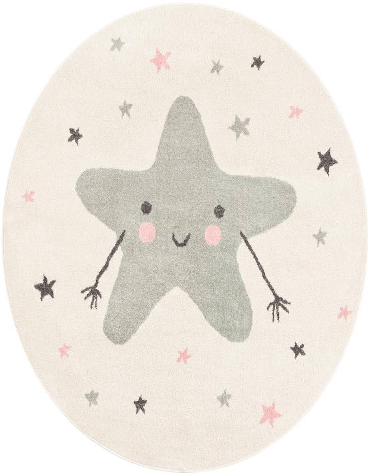 Detail image of 5' 3 x 5' 3 Star Whimsy Kids Round Rug