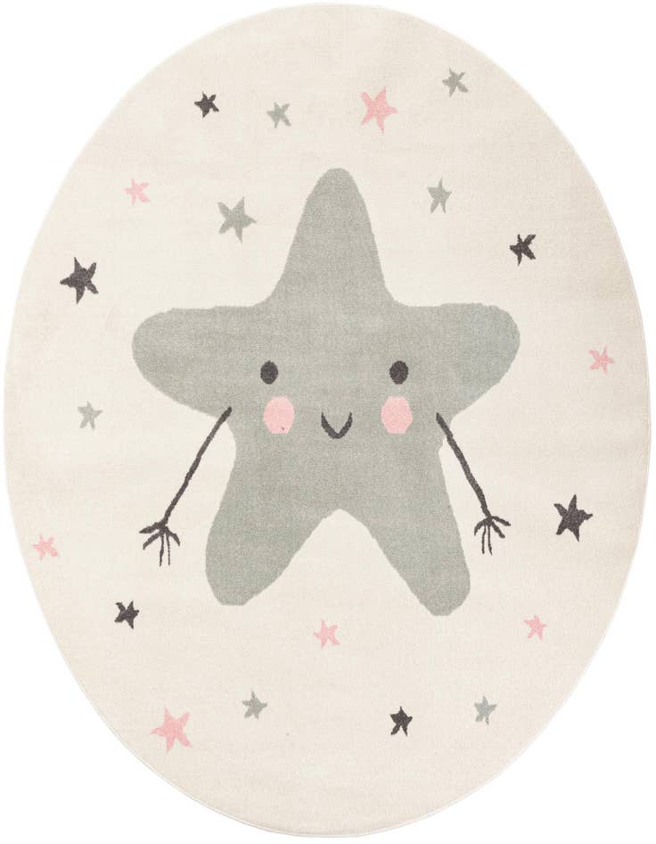 Detail image of 7' 10 x 7' 10 Star Whimsy Kids Round Rug