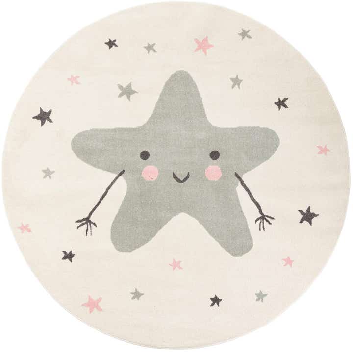 7' 10 x 7' 10 Star Whimsy Kids Round Rug