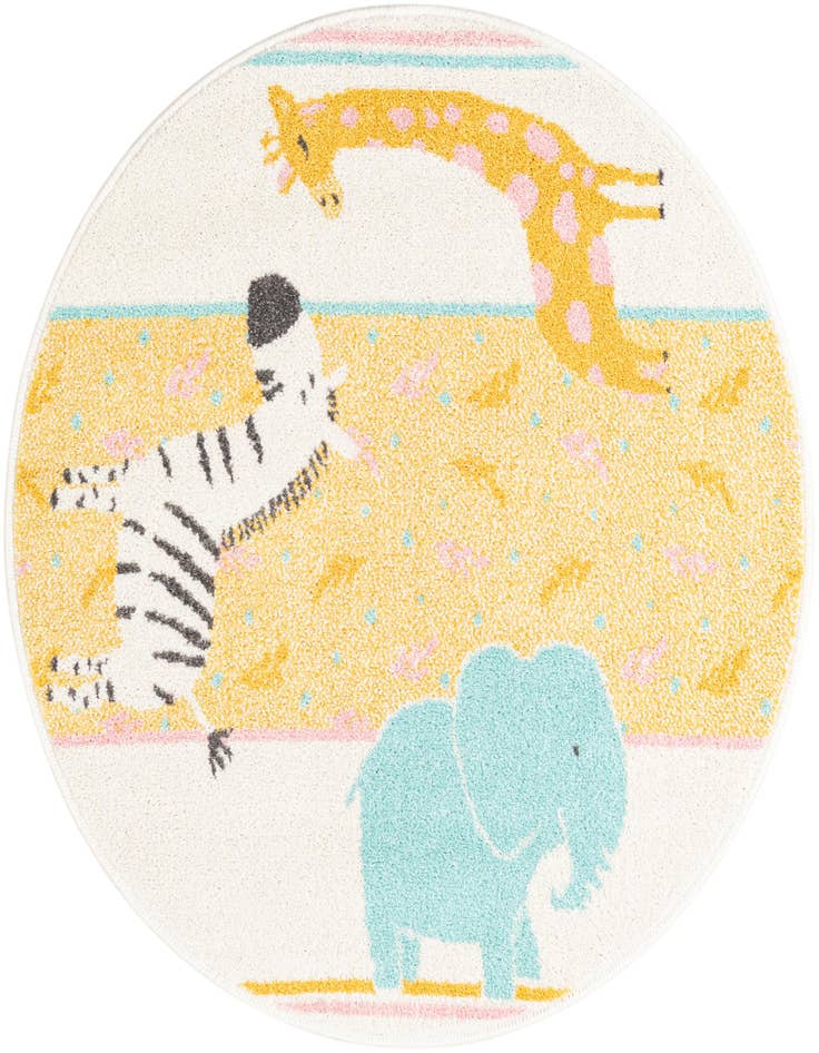 Detail image of 3' 3 x 3' 3 Animals Whimsy Kids Round Rug