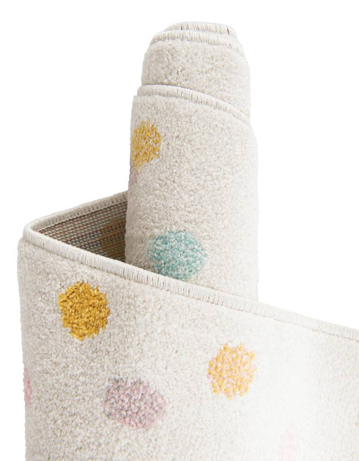 Detail image of 5' 3 x 5' 3 Polka Dot Whimsy Kids Round Rug