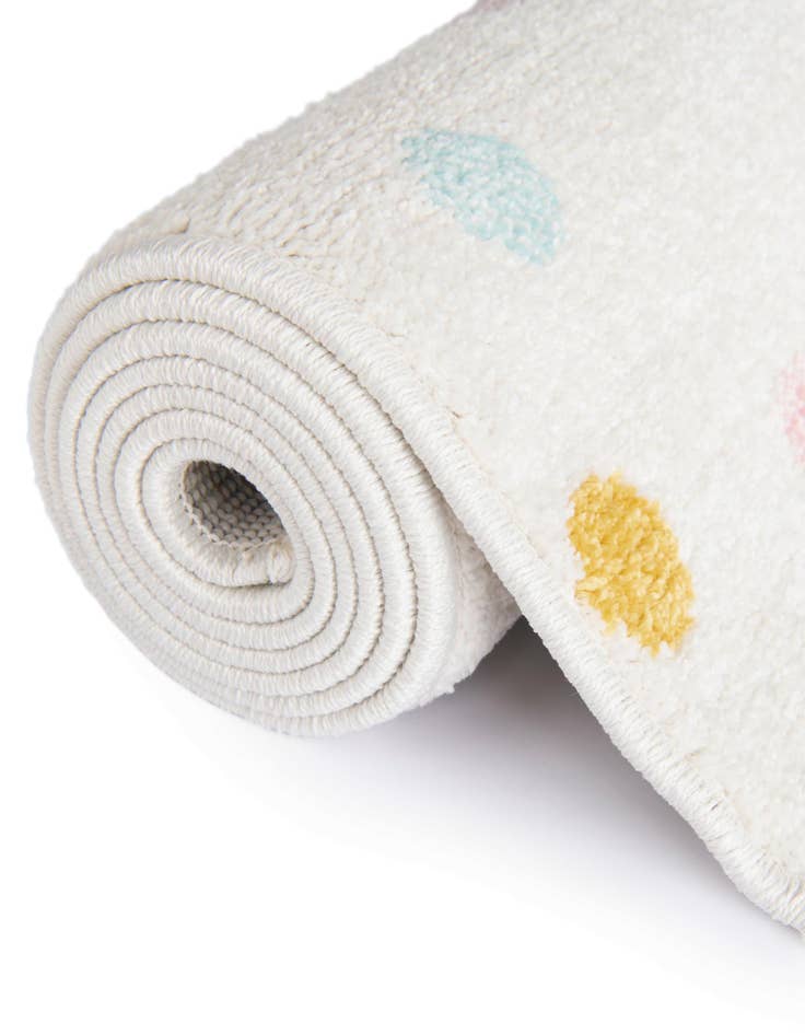 Detail image of 5' 3 x 5' 3 Polka Dot Whimsy Kids Round Rug