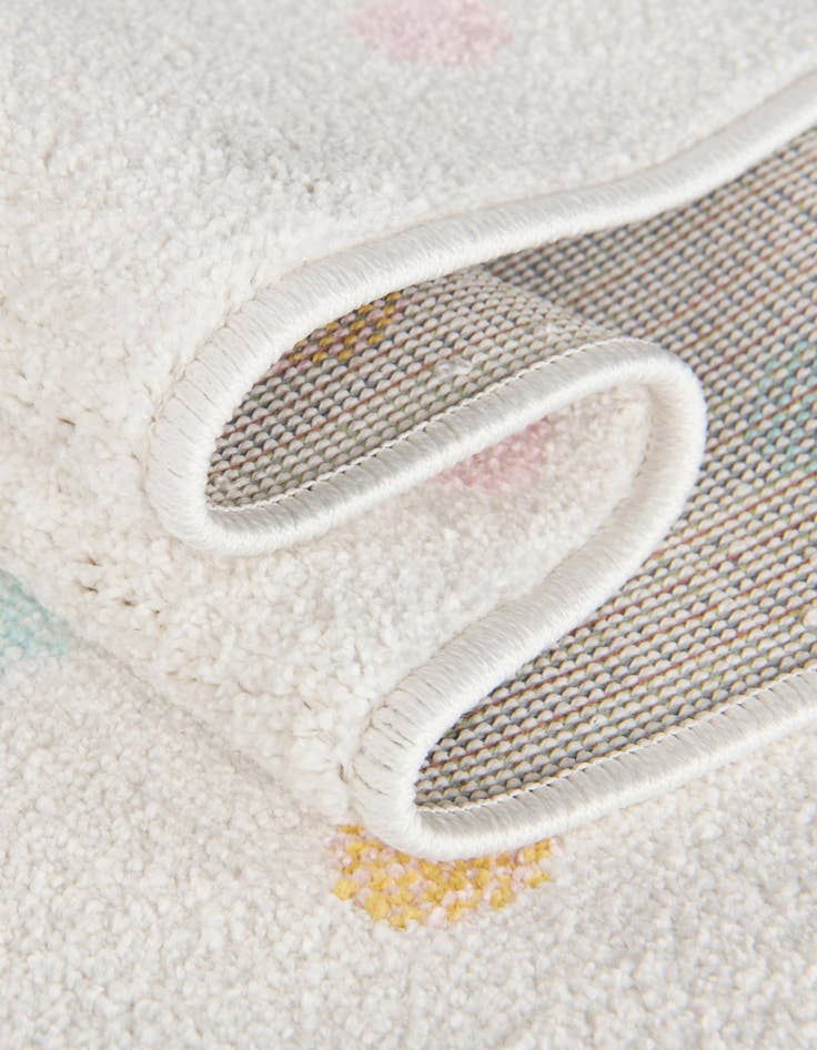 Detail image of 5' 3 x 5' 3 Polka Dot Whimsy Kids Round Rug