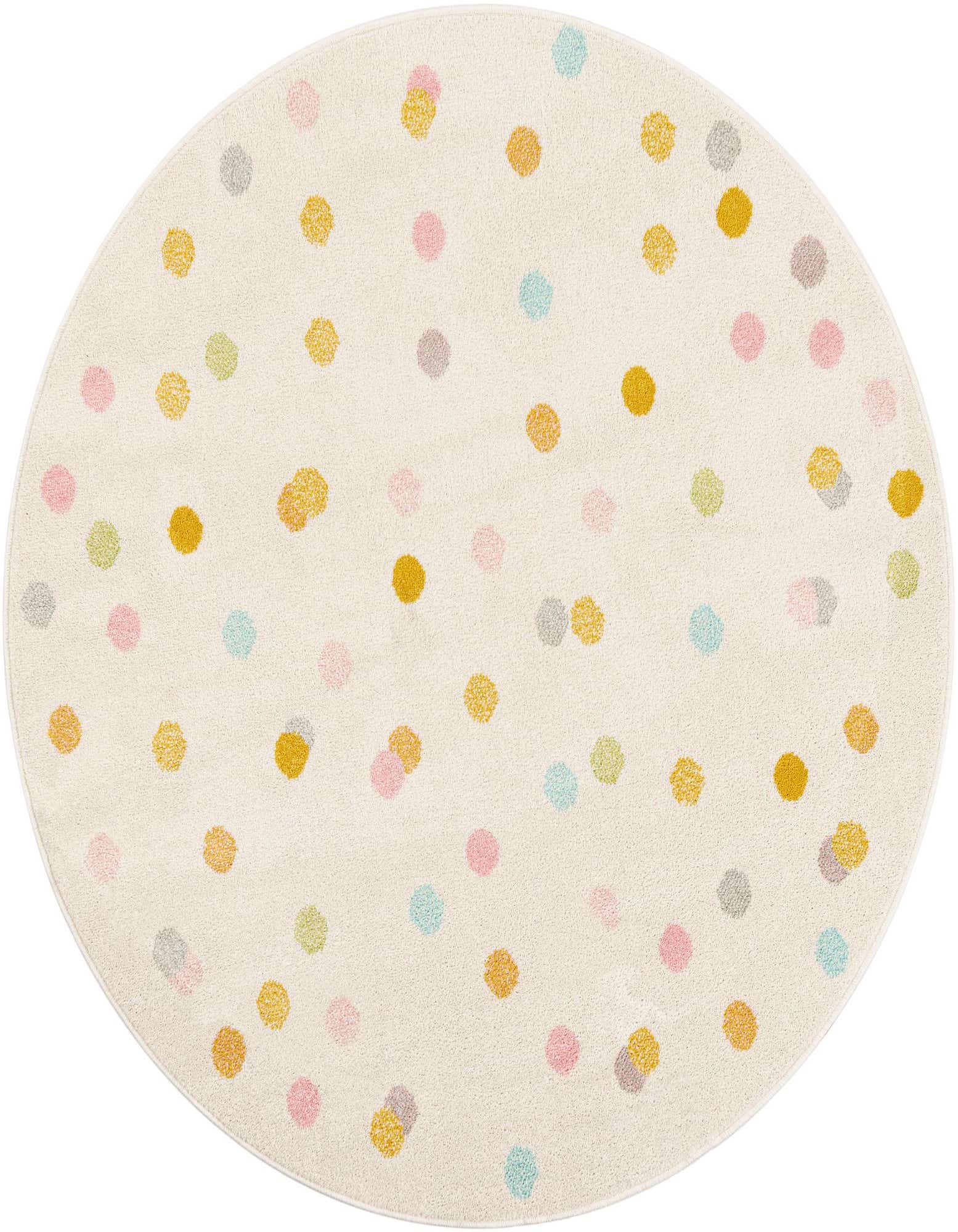 5' 3 x 5' 3 Polka Dot Whimsy Kids Round Rug