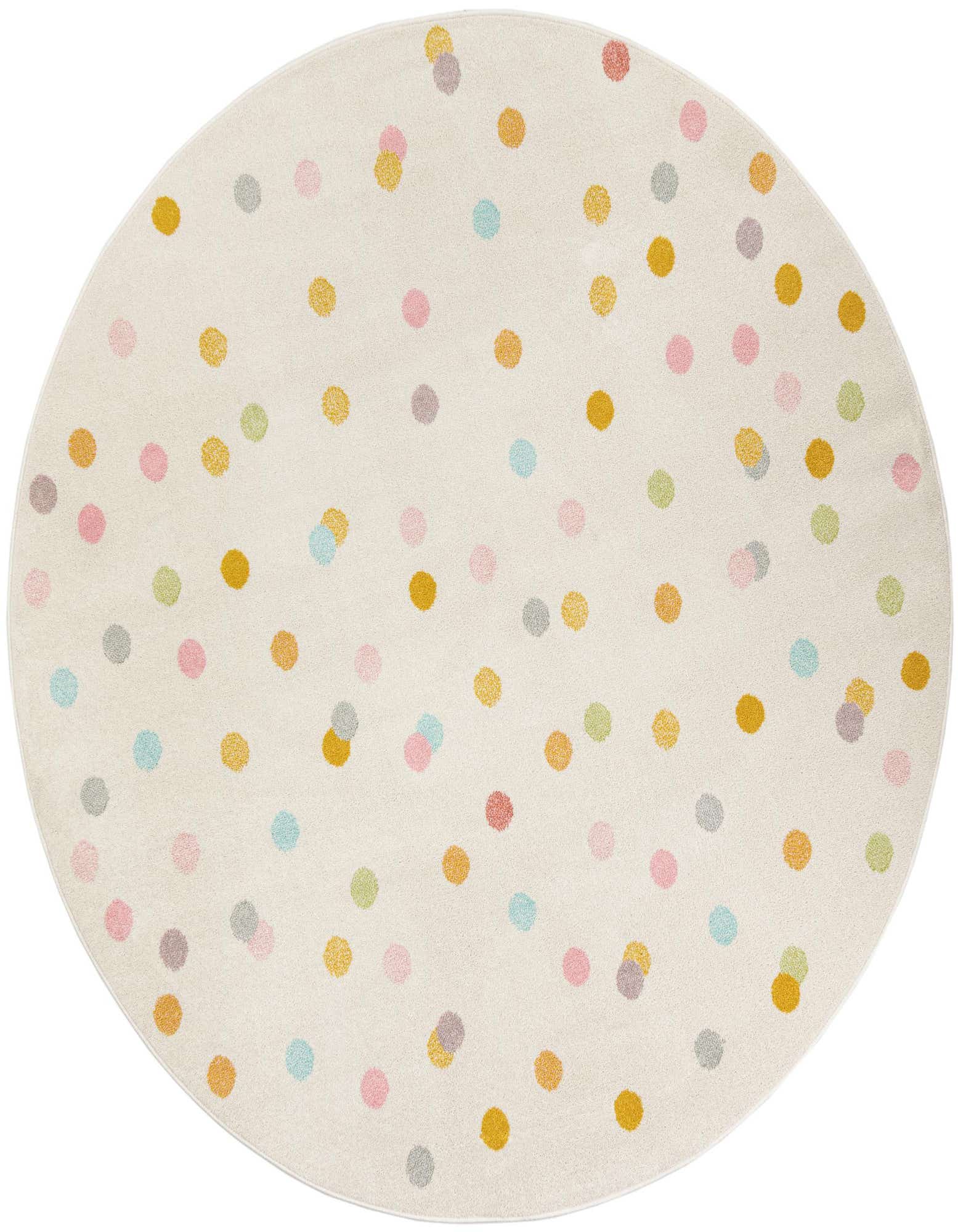 7' 10 x 7' 10 Polka Dot Whimsy Kids Round Rug