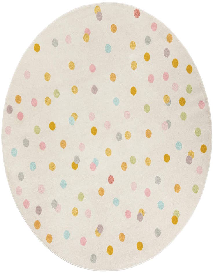 Detail image of 7' 10 x 7' 10 Polka Dot Whimsy Kids Round Rug