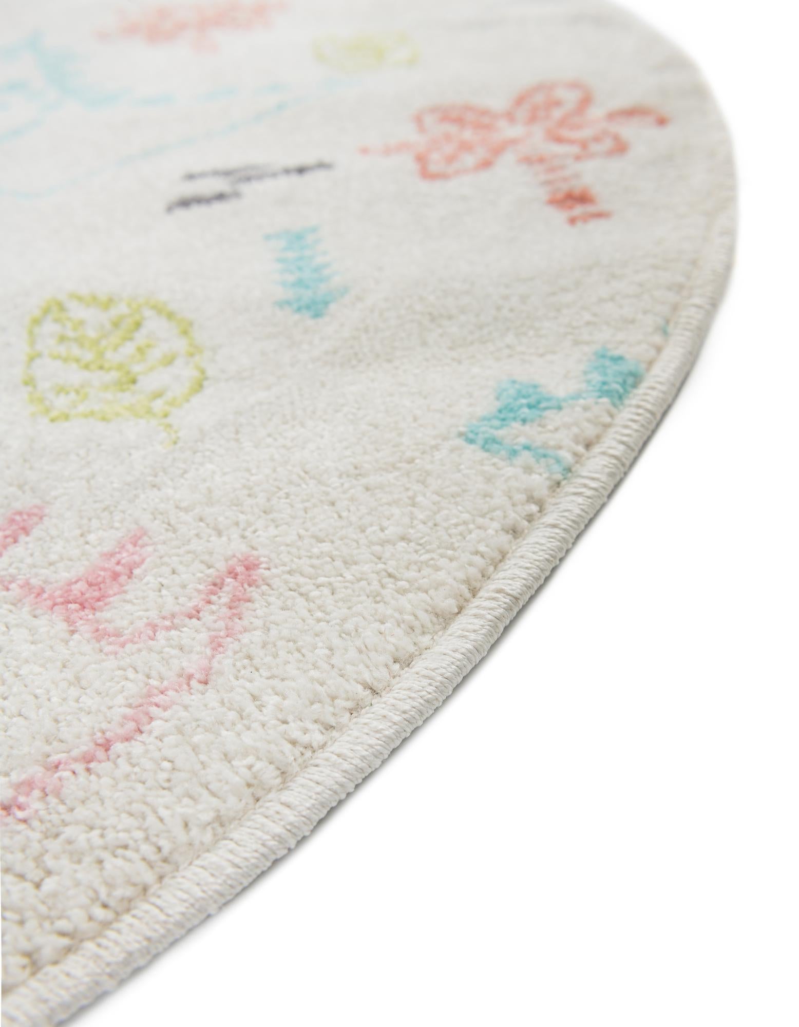 3' 3 x 3' 3 Dinosaur Whimsy Kids Round Rug