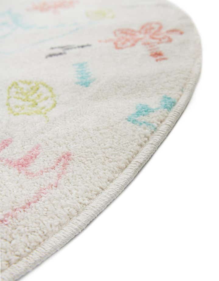 7' 10 x 7' 10 Dinosaur Whimsy Kids Round Rug