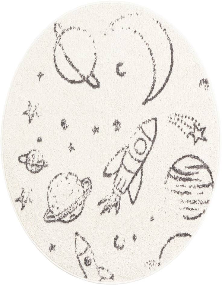 Detail image of 3' 3 x 3' 3 Planets Whimsy Kids Round Rug